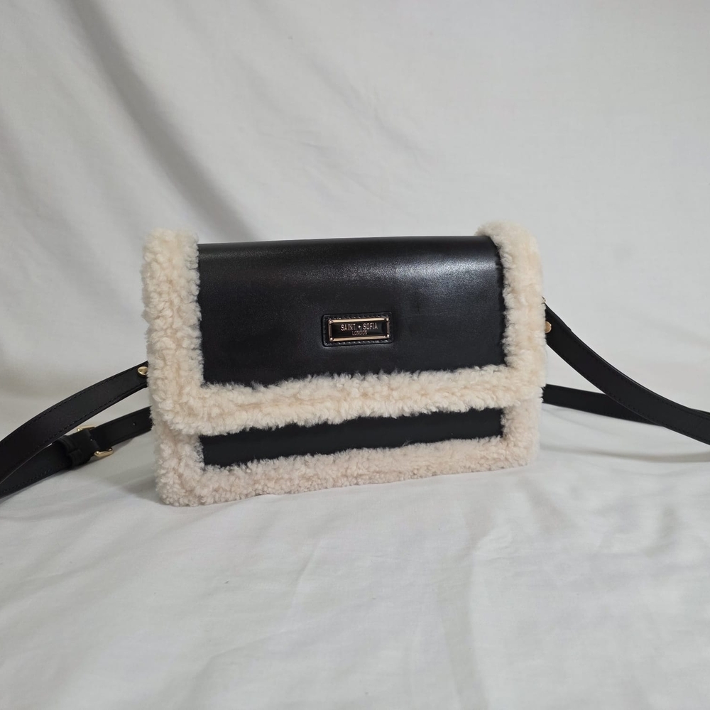 Balenciaga Black and Cream Crossbody Bag